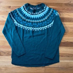 NWT Eddie Bauer Relaxed Fit Teal Sweater- Medium